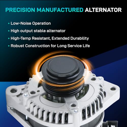 Image of 11573N New Alternator Compatible with Honda Odyssey 2011 2012 2013, Pilot 2012 2013 2014 2015, Ridgeline 2012 2013 2014 V6 3.5L Replace CSJ24 9764219-124 104210-1240 31100-RV0-A01