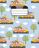  Composition Notebook Animals Schoolbus: Wide Ruled Lined Paper Notebook Journal for Kids  Cute Animals Pattern