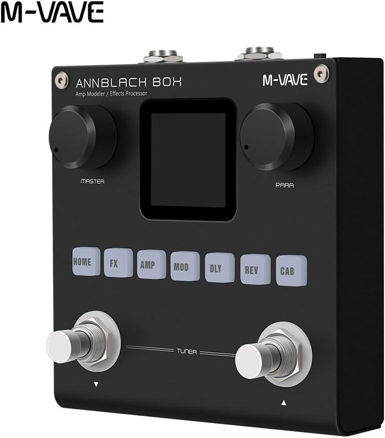 ANN Black Box Portable Guitar Bass Multi-Effects Pedal with 80 Editable Presets, 10-Hour Battery, Bluetooth & App Editing – Compact ANN Modeling Audio Interface