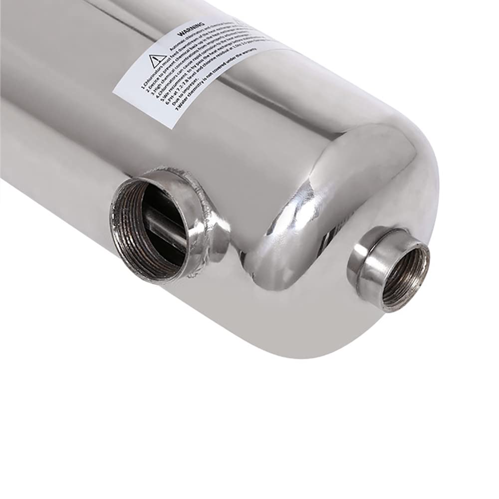 Intercambiador de calor de piscina de acero inoxidable, salida de alta BTU para un calentamiento eficiente del agua en piscinas y spas, control óptimo de temperatura, diseño duradero y resistente a la