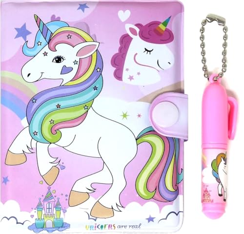 Image of AK-Store Cartoon Pocket Diary with Small Pen, Writing Notebook for Kids Boys Girls, Cartoon Stationery Set for Students Children Birthday Return Gifts (Unicorn)