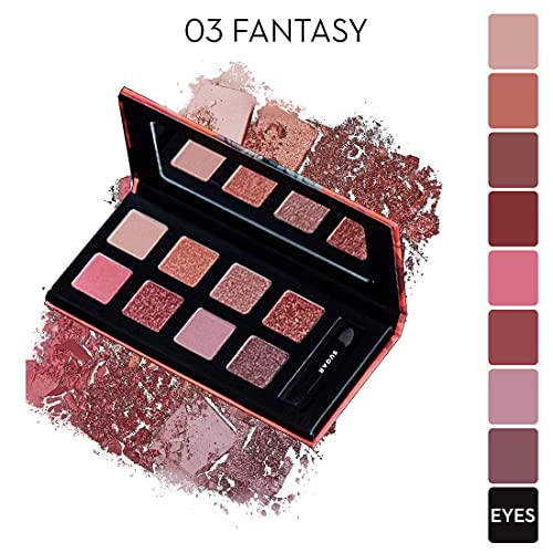 Image of SUGAR Cosmetics Blend The Rules Eyeshadow Palette | Long Lasting, Smudge Proof & Shimmery Finish | 10.4 Gm - 03 Fantasy (8 Mauve Shades)