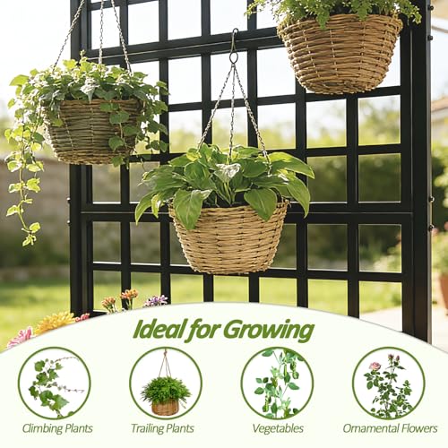Trellume Metal Planter Box with Trellis - 63"(H)*31.5(L)*15.8"(W) Plastic-Coated Rustproof Trellis Planter, Raised Garden Bed with Trellis, Privacy Screen with Planter Box for Garden, Balcony, Patio by Trellume - Image 5