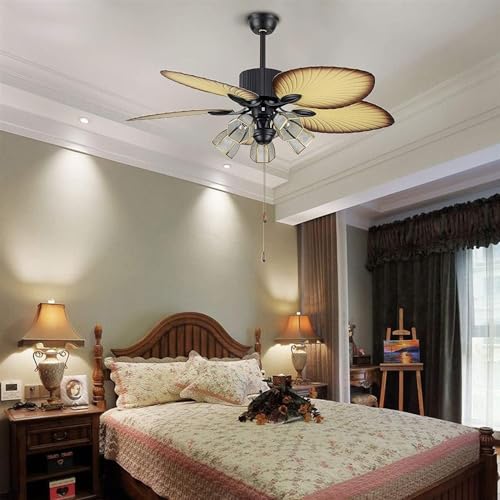 Ventilateur de plafond tropical pour salon colonial avec télécommande - 3
