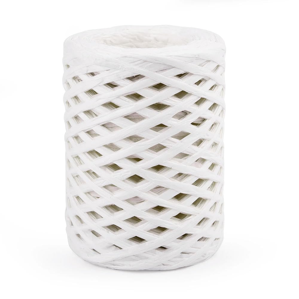 VIXDA 100M Natural Raffia Straw Yarn Hand-Knitted Crocheting Grass Paper Rope For DIY Sunhat Beach Bag Cord Baking Gift Packaging Rope