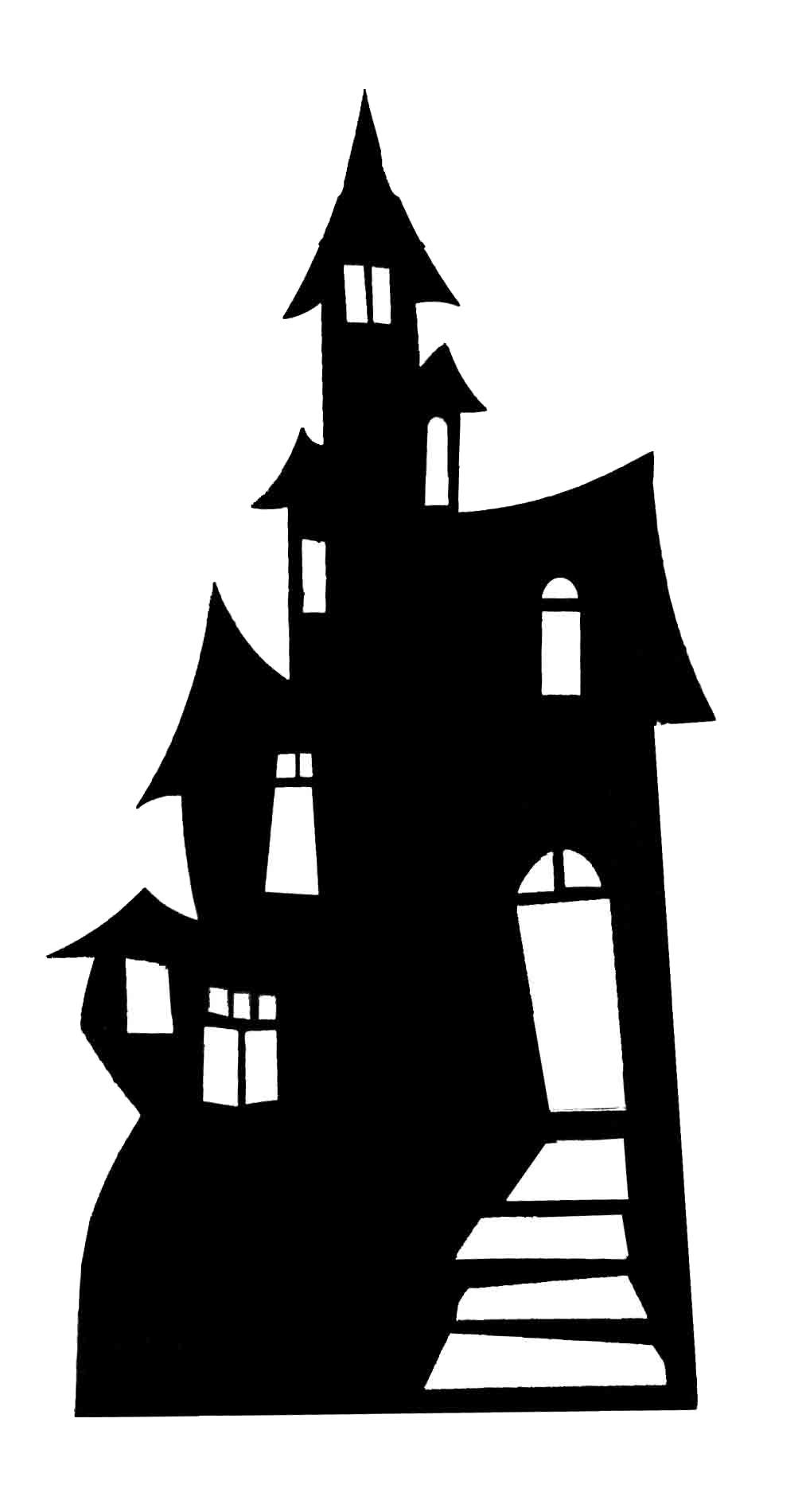 Star Cutouts SC52 Small Haunted House Silhouette – Cardboard Cutout | Great for Halloween Parties & Spooky Decorations