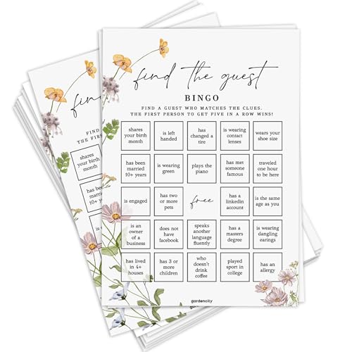 Find The Guest Bingo Game Cards, Bridal Shower Games, Baby Shower...