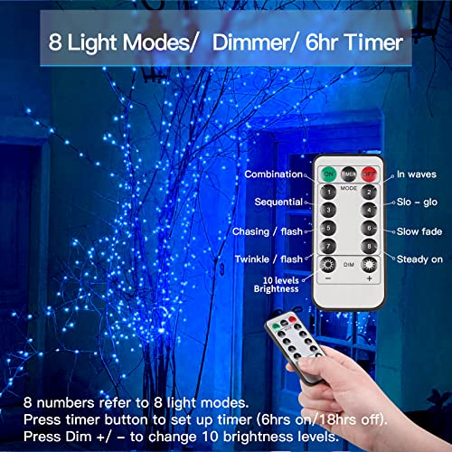 Suddus 33Ft 100 Led Outdoor String Lights, Blue Fairy Lights Battery Operated With Remote, Led Twinkle Lights For Bedroom, Backyard, Wedding, Tree, Mason Jar, Wall, Centerpiece, Christmas #TOP1