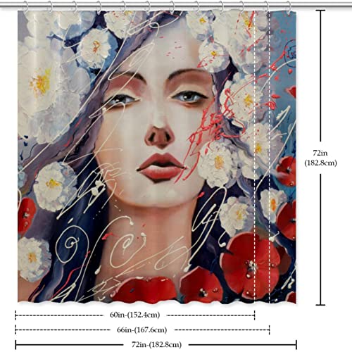 Rideau de douche aquarelle haut de gamme avec œillets solides - 7