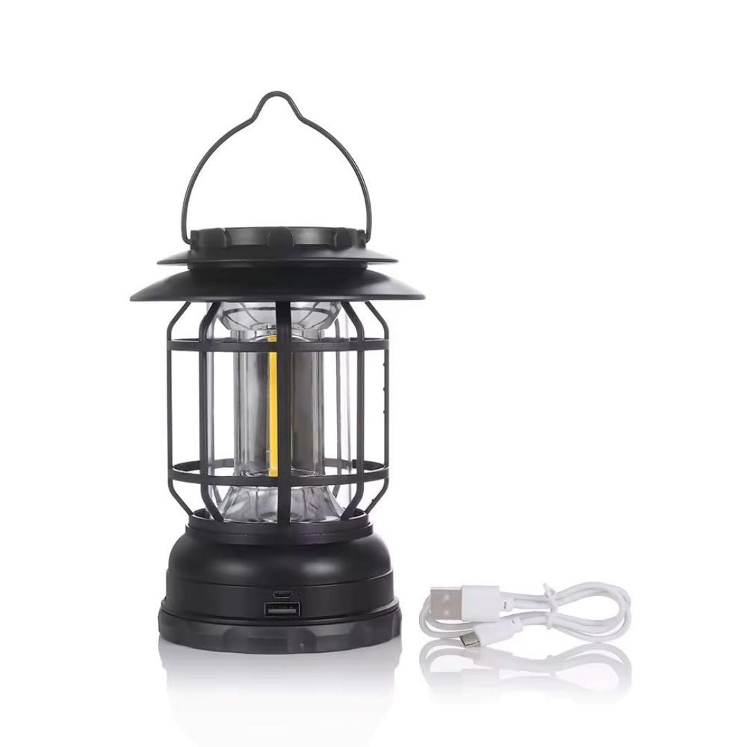 Portable Battery Operated Solar Led Lights, Tent Lamp, USB Rechargeable Solar LED Flashlight camping lanterns, 3 Modes Emergency LED Lamps (Black)