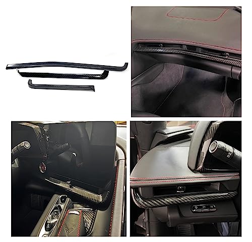 SR1 Performance C8 Corvette Carbon Fiber Interior Dash Trim Kit Upgrade Factory Finish - 3 Piece for 2020-2025 Corvettes