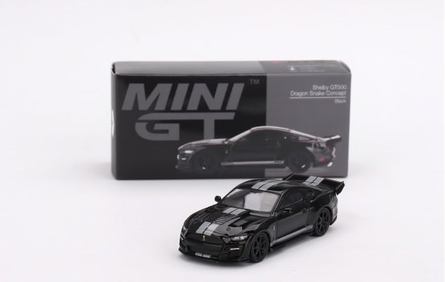 Truescale Miniatures True Scale Model Car Compatible with Shelby GT500 Dragon Snake Concept Black 1/64 Diecast Model Car MGT00575