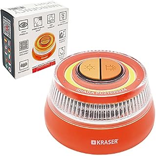 KRASER KR4V16NP2 2 Światło Awaryjne Auto, Sygnał Światło Autonomiczne Ostrzegawcze Natężenie LED, Homologowana Magnetyczna Lekki Lampka Sygnalizacyjna Drodze Awaryjna Autonomiczna, Latarka