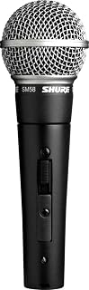 Shure SM58S Pro XLR Dynamic Vocal Microphone with On/Off Switch | Cardioid dynamic vocal mic with on/off switch for studio, live performance, podcasting and recording