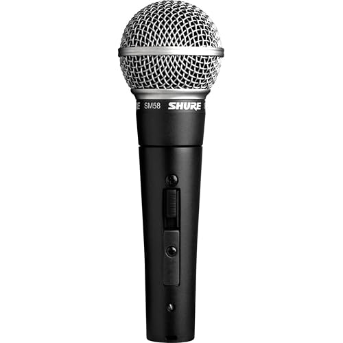 Shure SM58S Pro XLR Dynamic Vocal Microphone with On/Off Switch | Cardioid dynamic vocal mic with on/off switch for studio, live performance, podcasting and recording