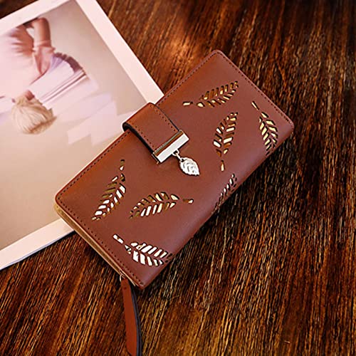 Clutch Wallet with Clasp - Long Wallet | Zipper Wallet for Women Long PU Leather Card Holder Purse Zipper Buckle Elegant Clutch Wallet Gift for Women Baodan2