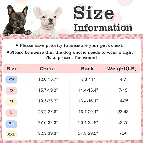 FUAMEY-Recovery-Suit-for-Dogs-After-SurgerySoft-Breathable-Dog-Bodysuit-E-Collar-Cone-Alternative-Surgical-SuitMale-Female-Dog-Neuter-Spay-Suits-Anti-Licking-Wounds-Onesie-Pink-Leopard-XS FUAMEY Recovery Suit for Dogs After SurgerySoft Breathable Dog Bodysuit E Collar Cone Alternative Surgical SuitMale Female Dog Neuter Spay Suits Anti Licking Wounds Onesie Pink Leopard XS