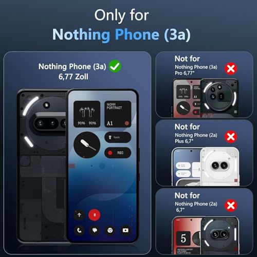 Image of Back Cover Case for Nothing Phone 3a 5G | 360 Protection Mobile Phone Case Mag-Safe | Camera Protection | Back Cover for Nothing Phone 3 a 5G / 3a 5+G - Black TPU+PC