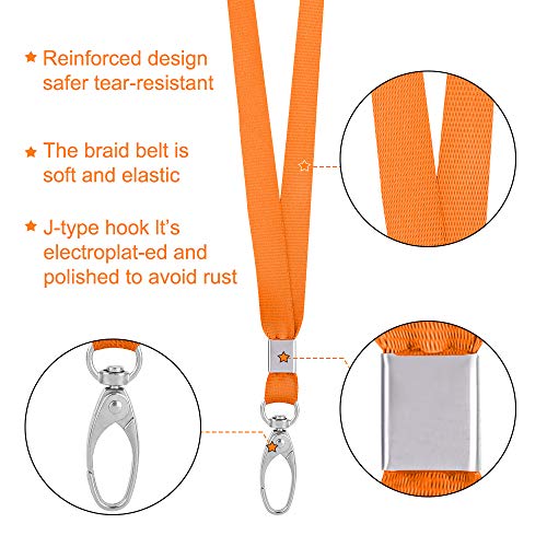 Lanyards Bulk 50 Pack Orange Lanyards For Id Badges Kids Lanyard With Clips Swivel Hook (Orange) #TOP5
