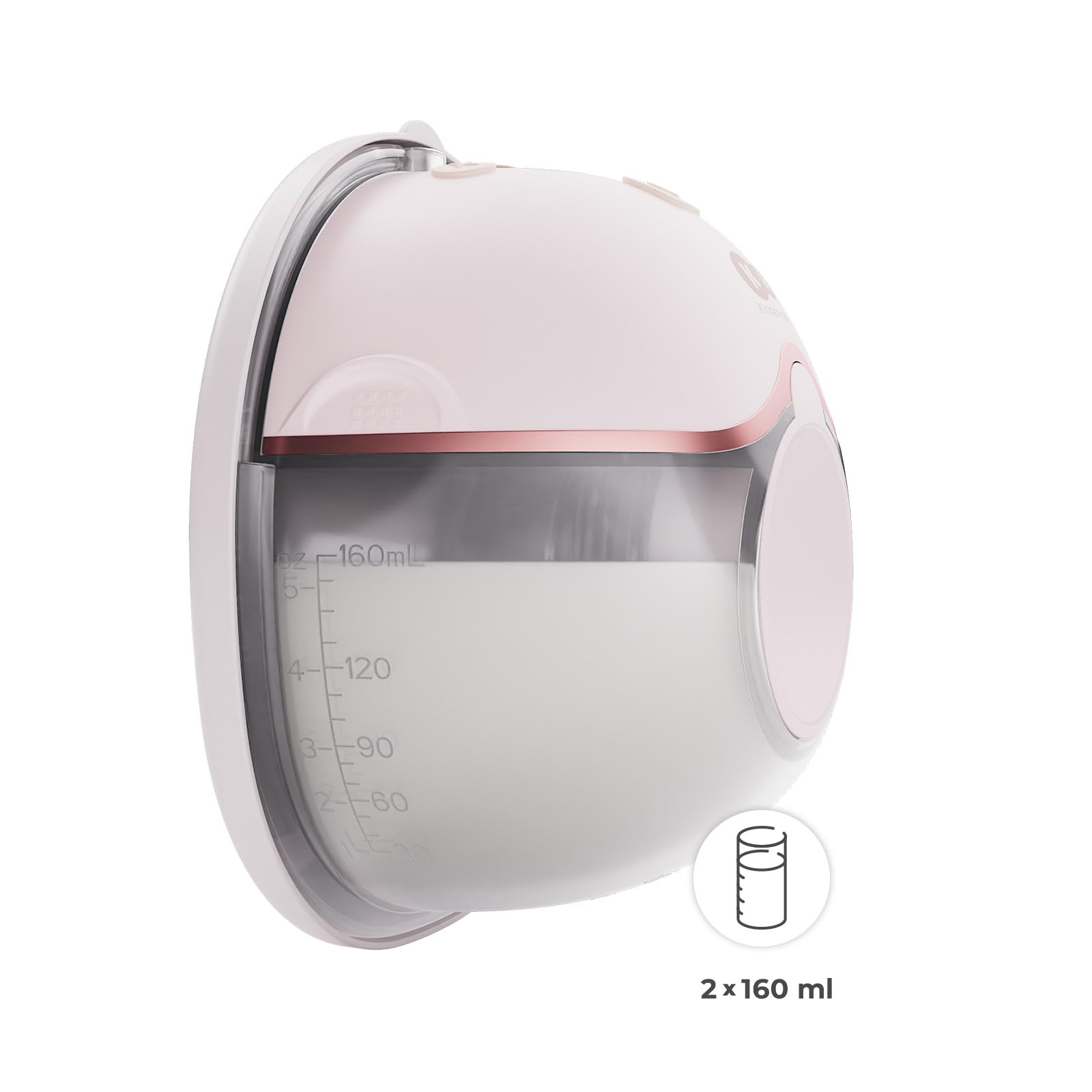 Kinderkraft MAMAFLOW DOUBLE extractor de leche eléctrico, 2 copas, 4 modos, 9 niveles, 180 min, USB-C, 320 ml, Rosa