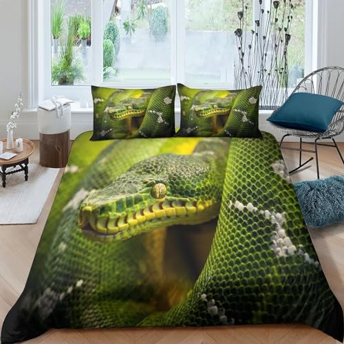Housse de couette serpent 220x240cm avec taies d'oreiller - 2