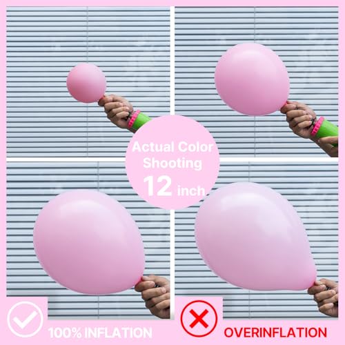 Image of PartyWoo Pink Balloons 100 pcs 12 Inch Latex Helium Pastel Pink Balloons for Baby Shower Gender Reveal Birthday Bridal Shower Engagement Princess Bachelorette Butterfly Party Decorations Pink-Q05