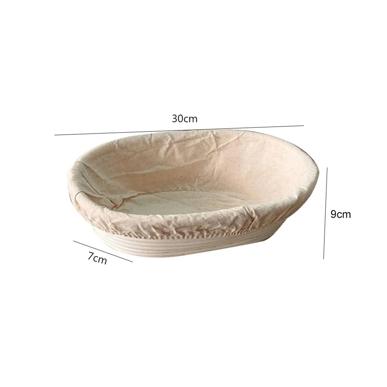 Ovaler Gärkorb aus Rattan for Sauerteigbrot, Backutensilien(Silver)