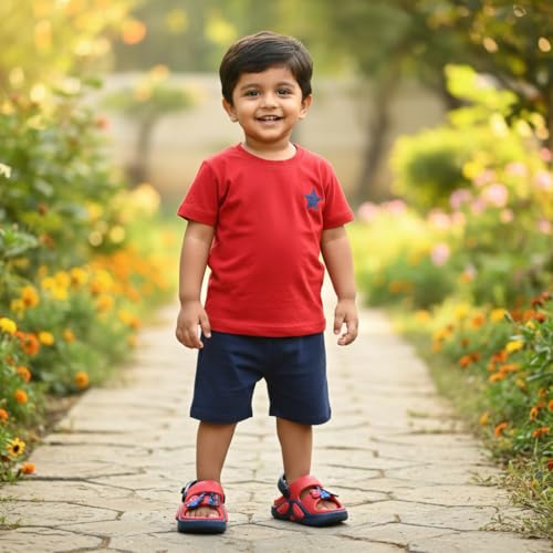 Image of GLJ Kids Comfort Clogs Sandals for Boy and Girl, 1 to 14 Years, Two-Strap Design, Easy to Wear Slip On, Dust and Waterproof, 1100