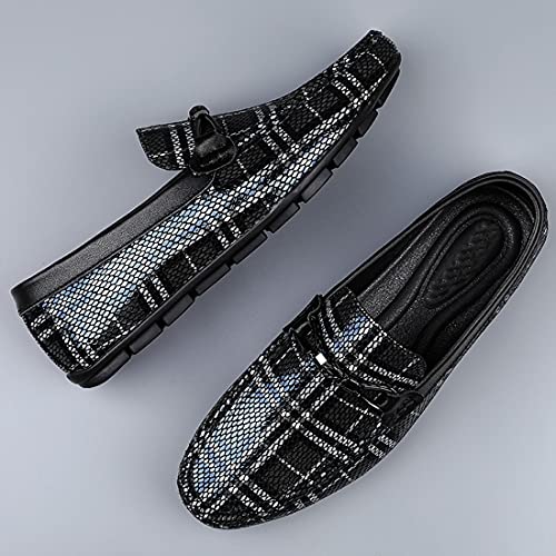 Minishion Mens Dress Loafers Fashion Printed Soft Slip-ons 1259#4