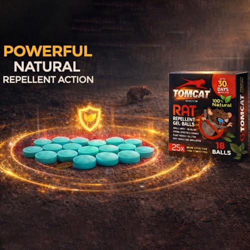 Image of Tom Cat Rat & Mouse Repellent Gel Balls | Herbal & Natural Formula | Long-Lasting 30 Days Protection |Eco-Friendly & Safe | For Home, Kitchen, Warehouse, Factory & Office | Pack of 18 |FORMULATION 10X