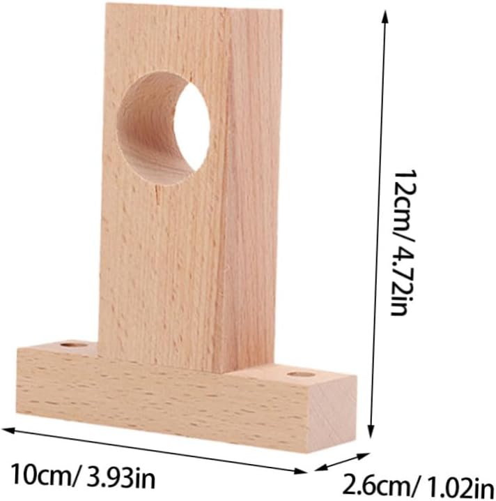 ERINGOGO 4Pcs Wooden Curtain Rod Brackets Heavy Duty Natural Holders for Easy Installation Modern Drapery Rod Support for Living Room Bedroom Office and More