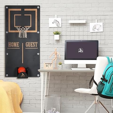 Archtwain Basketball Hoop Metal Wall Decor, Wall Mounted Game Room Office Playroom Wall Decor, Metal Wall Art, Basketball Gifts, Office Decor, Extraordinary Gift (Basketball, Craft, Large) Cover