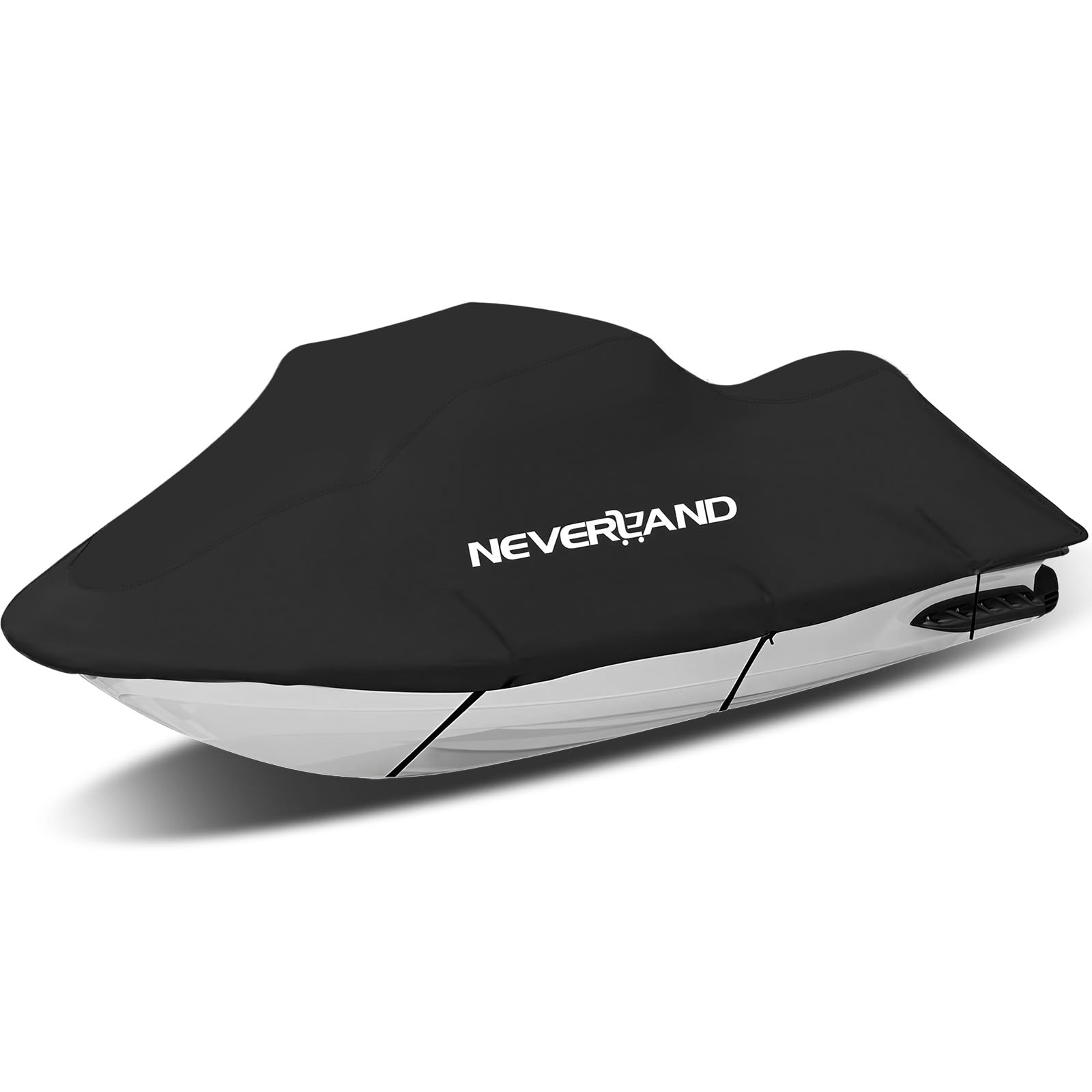 NEVERLAND Jet Ski Cover Jet Ski Covers 2 3 Seater 120'' to 135"(Black)