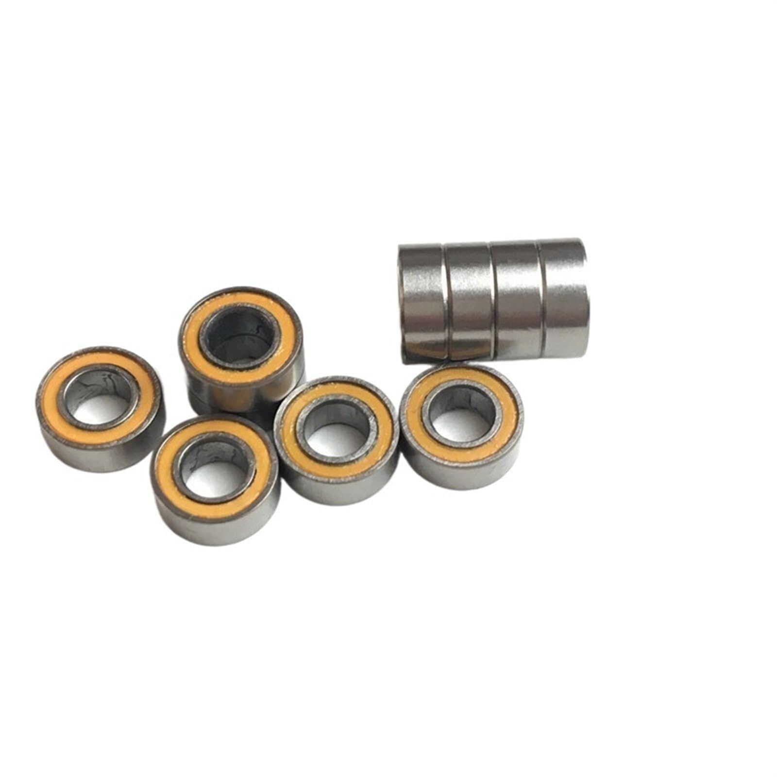 Bearing, MR106RS Bearing ABEC-3 (10PCS) 6X10X3 mm Miniature MR106-2RS Ball Bearings Orange Sealed MR106 2RS Wear Resistance