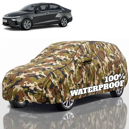 Image of Premium Polyester Car Cover Verna All-Weather Protection from Rain, Dust & Sun | UV Resistant Fabric | Full Body Secure Fit for Outdoor & Indoor Parking Jungle