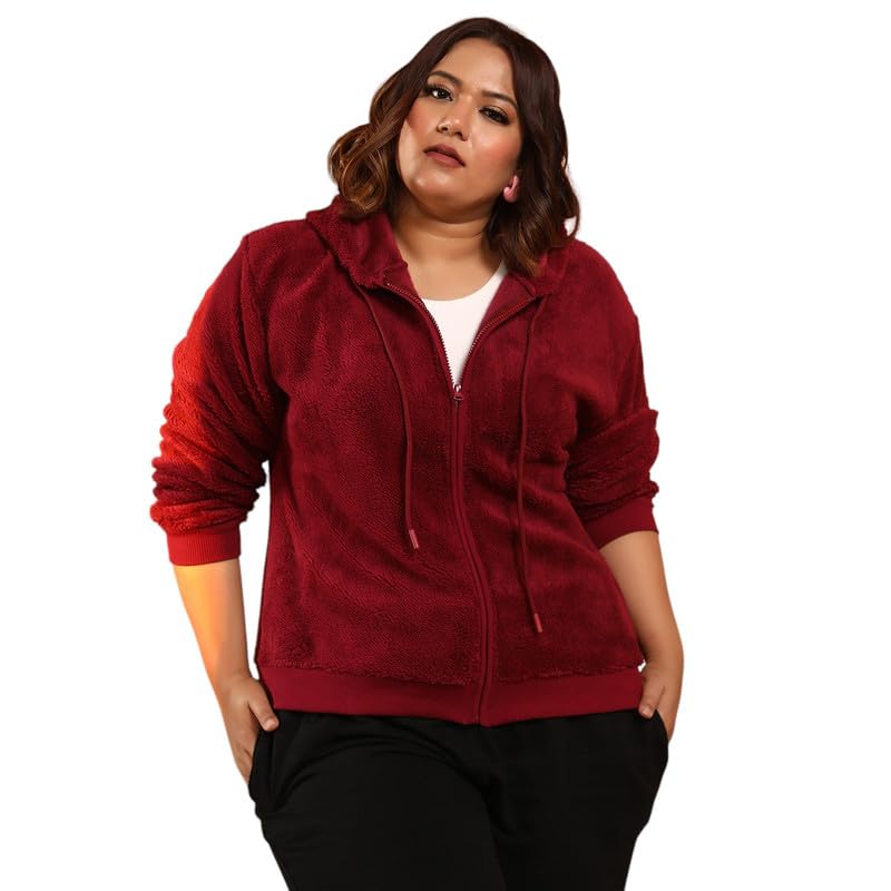 Plus Women's Pullover Hoodie for Casual Wear | Hooded Neck | Long Cuffed Sleeves | Pull On Closure | Plus Size Sweatshirt Crafted with Comfort Fit for Everyday Wear-image-32