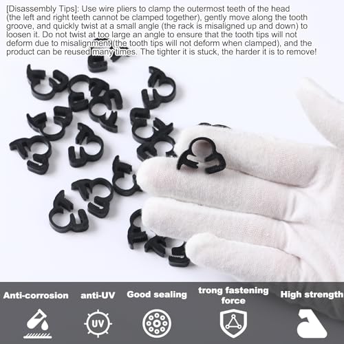 Daisyinner MAD-DAISYINNER-0085 25 Pcs 1/4 Inch Irrigation Hose Clamps Double Gripping Nylon Plastic Hose Clamps Leakproof Hose Pipe Clamp thumb #2