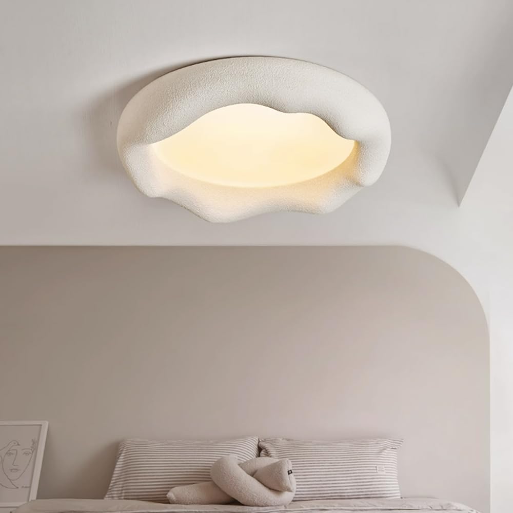Plafonnier nuage crème nordique minimaliste japonais salon 35cm