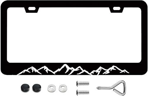 Miniatura 23 de Marcos de matrícula de fondo floral vintage nostálgico retro, marcos de matrícula con protección contra el óxido, acero inoxidable, tornillos