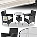 Juskys Polyrattan Balkonset Bayamo 3-teilig - Balkonmöbel wetterfest mit Tisch, 2 Stühle & Kissen - Gartenmöbel Set für 2 Personen - Schwarz/Creme