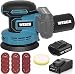 Produktbild WESCO Akku Exzenterschleifer Schleifmaschine Multischleifer Akkuschleifer Schleifgerät Orbit Orbital Sander Staubsauger 18V 125mm bis 11000/min mit 12 Schleifpapier Staubfangbox mit Akku und Ladegerät