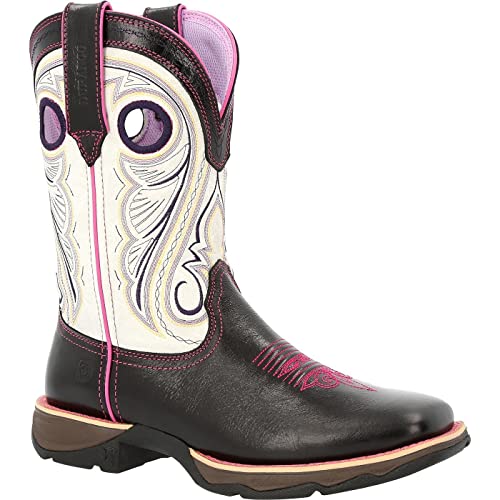 Durango Lady Women's Raven Black & White Western Boot, Raven Black White, Size 8(M)