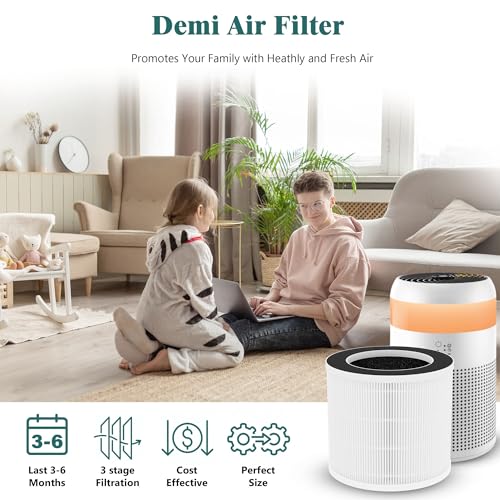 FCFMY 2 Packs Demi Replacement Filter Compatible with Afloia Demi Small Desktop Air Cleaner Purifier for Home Office, 3-in-1 Demi Main Filter,Fine Pre-Filter and Activated Carbon Filter by FCFMY - Used condition - Image 6