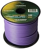 Harmony Audio HA-PW14PURP Primary Single Conductor 14 Gauge Purple Power or Ground Wire Roll 100 Feet Cable for Car Audio/Trailer/Model Train/Remote