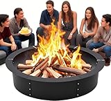 Photo Gallery anello per braciere senza fumo da 60 pollici, lamiere di ferro facili da installare, fori di ventilazione per una combustione completa della legna, acciaio verniciato antiruggine, Photo Gallery anello per braciere senza fumo da 60 pollici, lamiere di ferro facili da installare, fori di ventilazione per una combustione completa della legna, acciaio verniciato antiruggine,