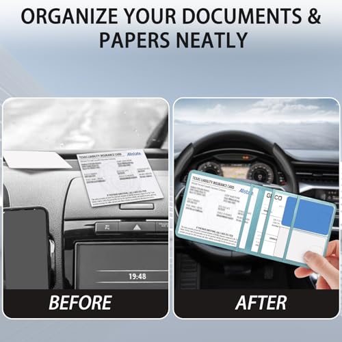 Porta-registro de carro e seguro, porta-luvas de veículo, organizador de carro, carteira de acessóri