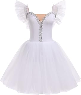 Ballet Leotards for Women Ballerina Performance Swan Lake Costumes Embroidery Tulle Camisole Skirted Leotard Dancewear