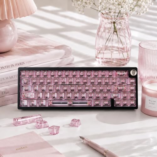Image of dagaladoo Lavender Clear Keyboard Keycaps,Jelly Key caps tranlucent Set