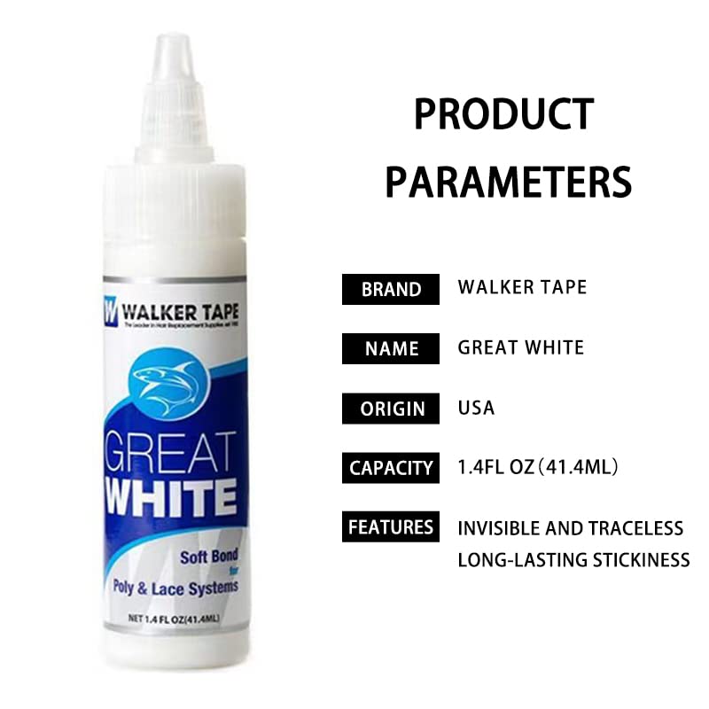 Miniatura 3 de Pegamento líquido adhesivo de sujeción súper audaz de 1.4 onzas, gran unión blanca suave de polietileno y sistemas de encaje, pegamento frontal,