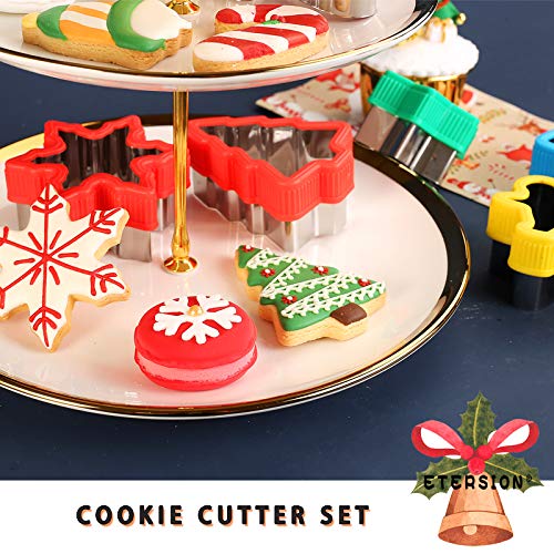 Christmas Cookie Cutters - Cookie Cutters - 9 Pieces - Stainless Steel/Comfort Grips - Holiday Cookie Cutters - Cookie Cutters Christmas Shapes #TOP3